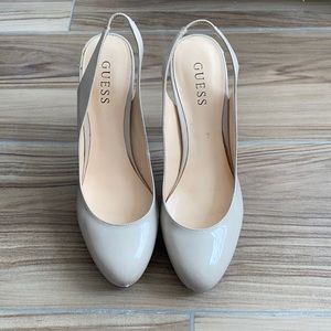 Platform sling back pumps